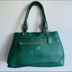Coach green leather bag